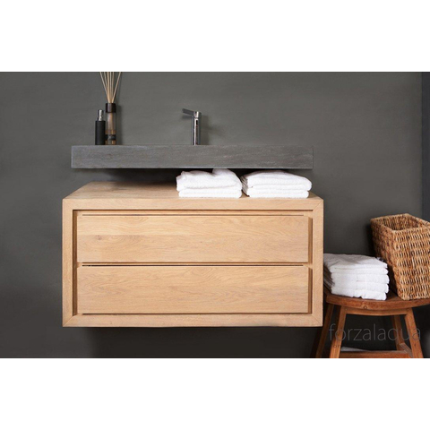Forzalaqua Bellezza wastafel 120.5x51.5x9cm Rechthoek 1 kraangat Natuursteen Hardsteen gezoet SW67785